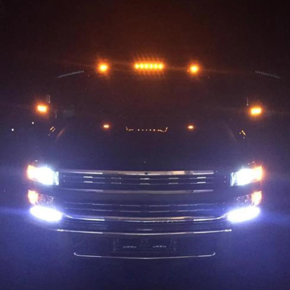 3X AMBER LED CAB ROOF MARKER LIGHTS KIT FOR 07-21 SILVERADO SIERRA 2500HD 3500HD 6B93BC-57