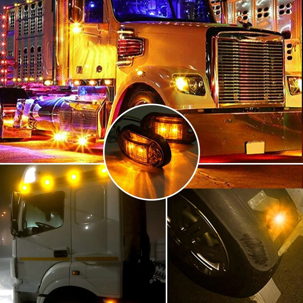 10x 2.5" Amber LED Trailer Clearance Side Marker Light for Commerical Truck EOA 6B93BC-57