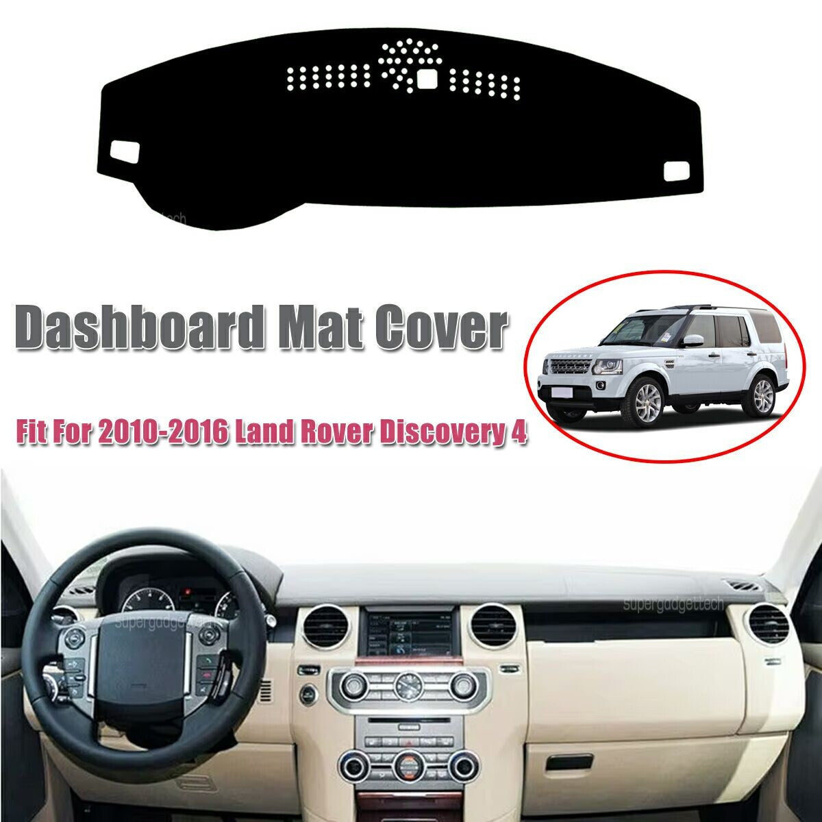 For Land Rover Discovery 4 Console Dashboard Suede Mat Protector Sunshield Cover