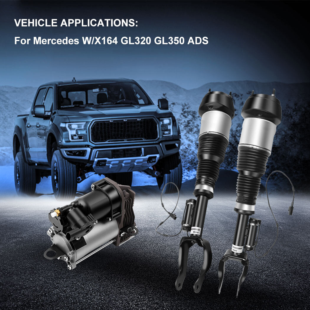 3Pcs Front Air Suspension Shock Air Compressor For Mercedes X166 W166 ML63 GL550 6B93BC-57