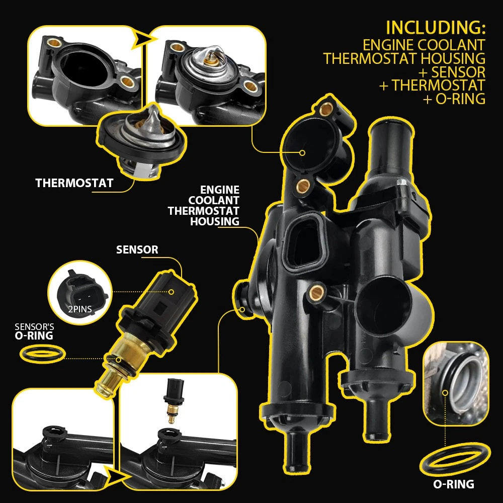 Engine Coolant Thermostat Housing Assembly for 2007-2017 Jeep Compass Patriot EA 6B93BC-57