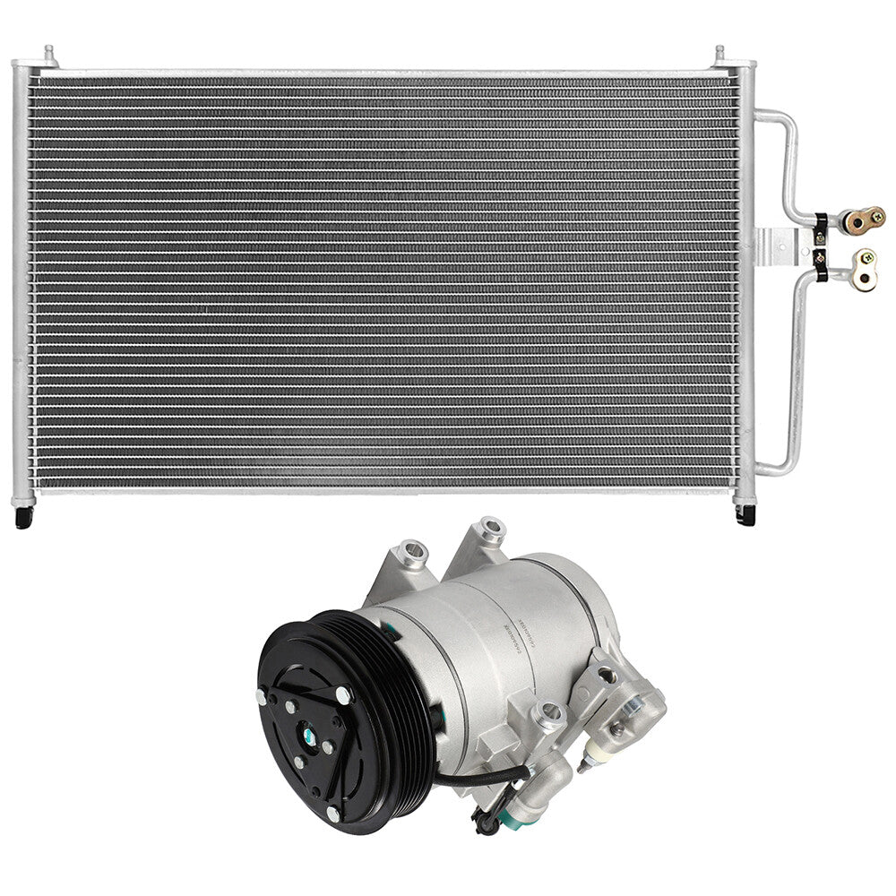 AC Condenser & AC Compressor Cooling Kit For 2005-2006 Ford Escape Mazda Tribute 6B93BC-57