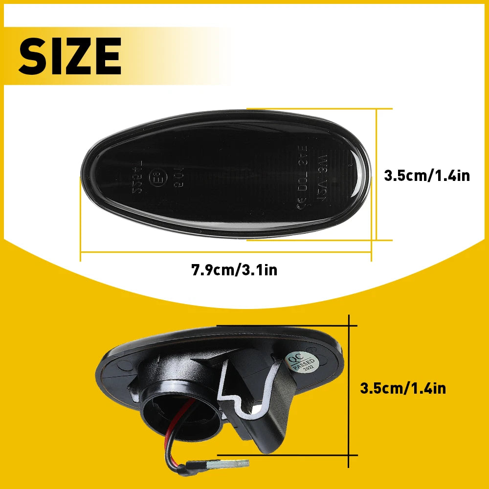 2X Smoke LED Side Light Turn Marker Signal Lamp For 2001-2006 Mitsubishi Lancer 6B93BC-57
