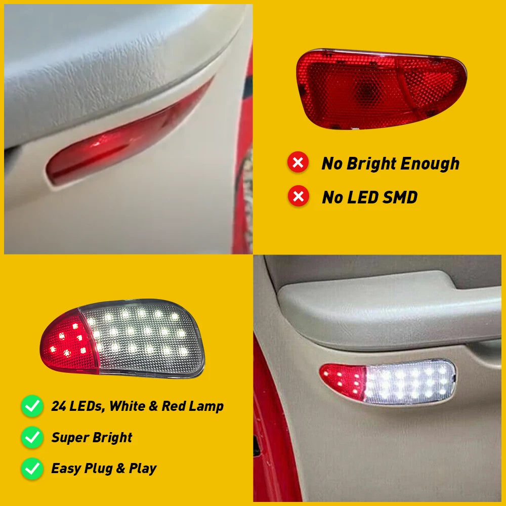 2x LED Interior Door Panel Courtesy Light Lamp For 1997-2003 Ford F150 F250 EOA 6B93BC-57