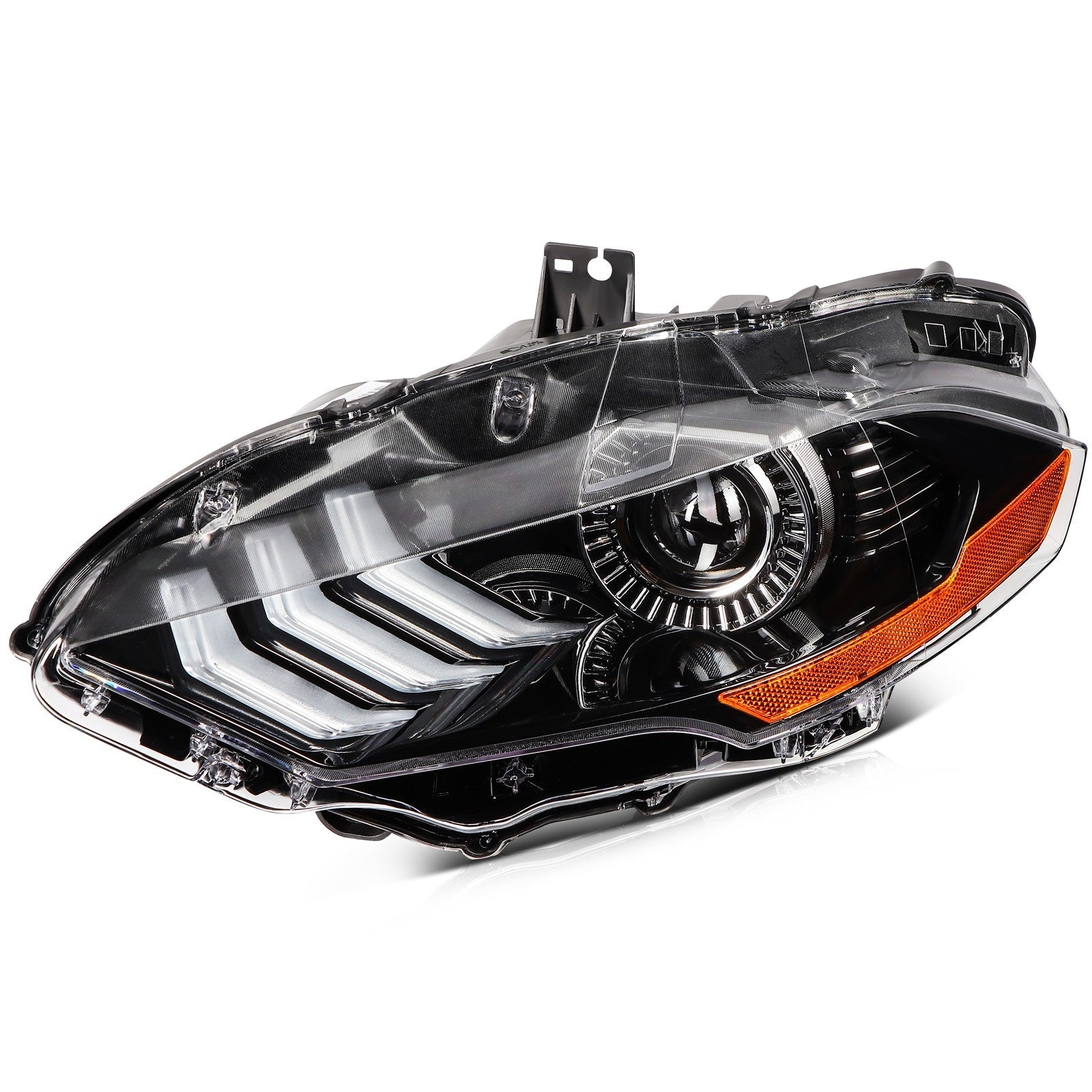 Left+Right For 2018-2020 Ford Mustang Black Housing w/LED DRL Headlight Assembly 6B93BC-57