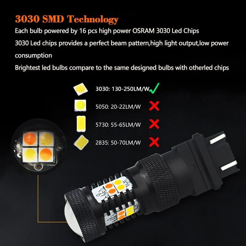 AUXITO 3157 LED Switchback 16K Dual Color White Yellow Turn Signal Lights US EOA AUXITO