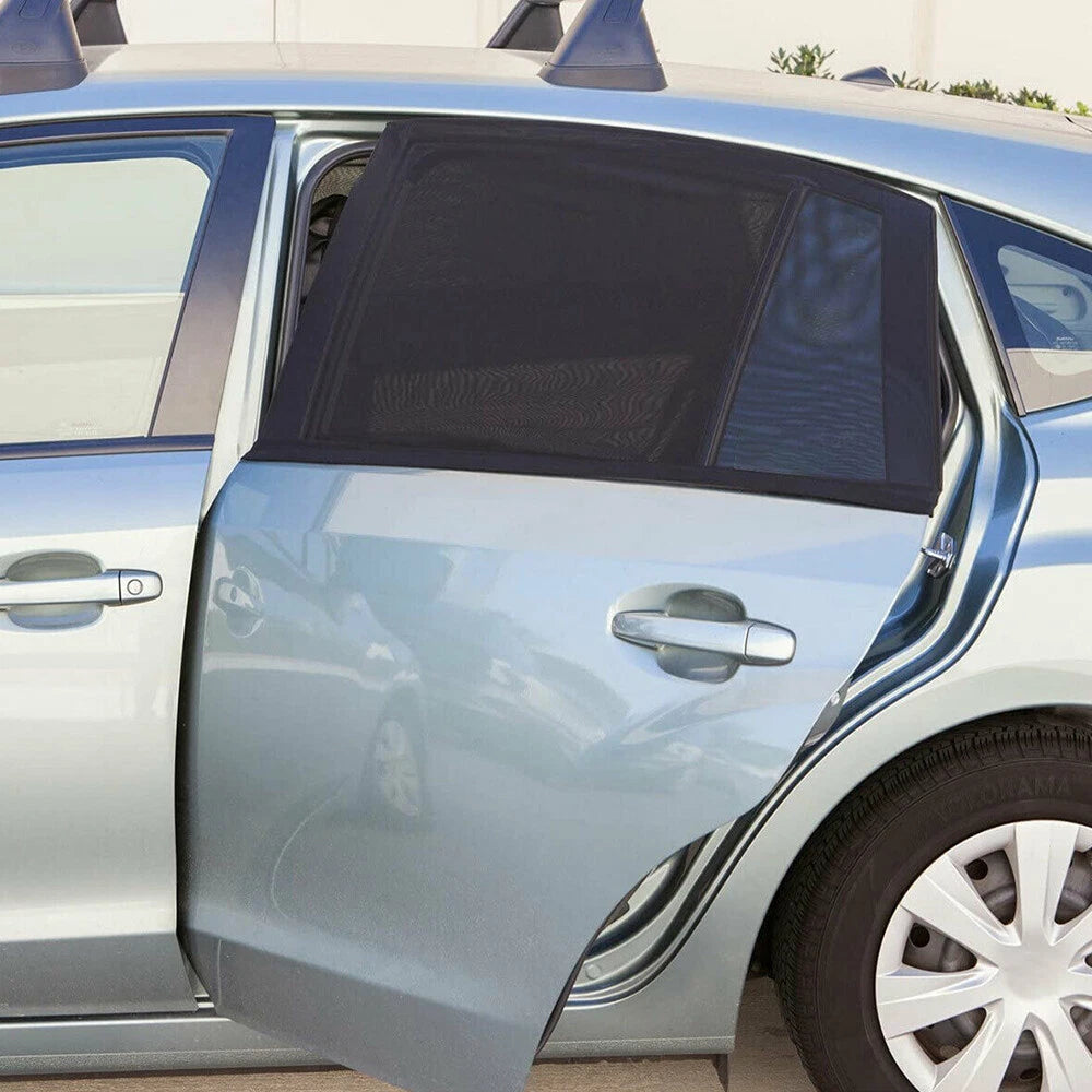 Car Side Window Sunshade 4Pc UV Protector Front Curtain Rear Sun shade SUV Black 6B93BC-57