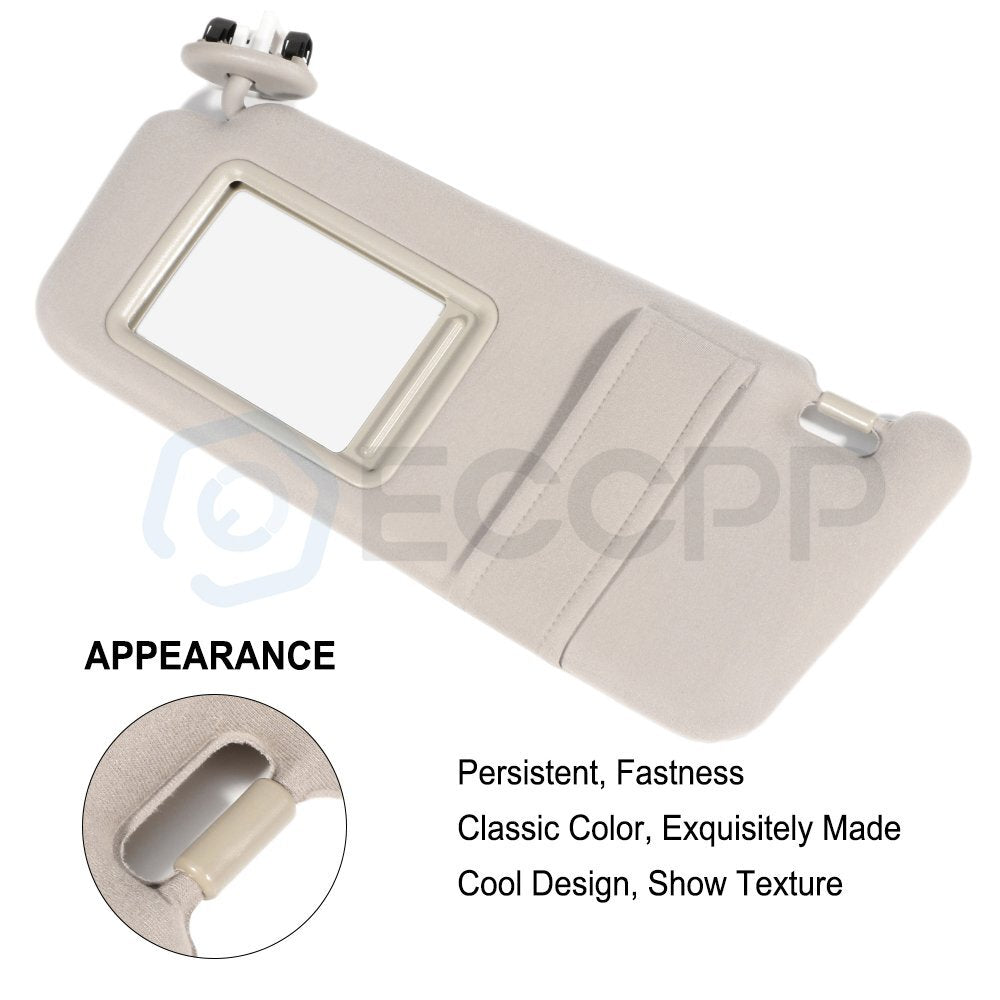 Sun Visor Beige For Toyota Camry 2006-2008 Pair Left & Right Side W/ Sunroof KOEEP