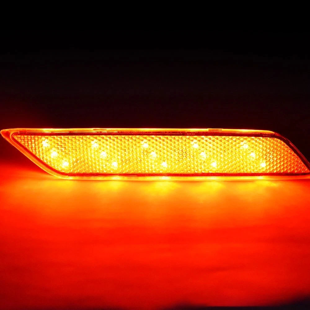 LED Rear Bumper Reflector For Light Honda Civic 9th White 2013-2015 Clear Lens 6B93BC-57