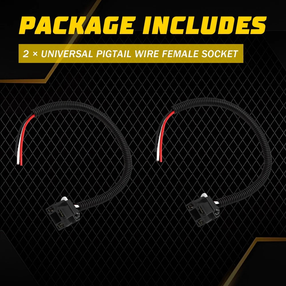 Wire Pigtail Female P A 9003 H4 Two Harness Head Light Bulb Connector Socket EOA 6B93BC-57