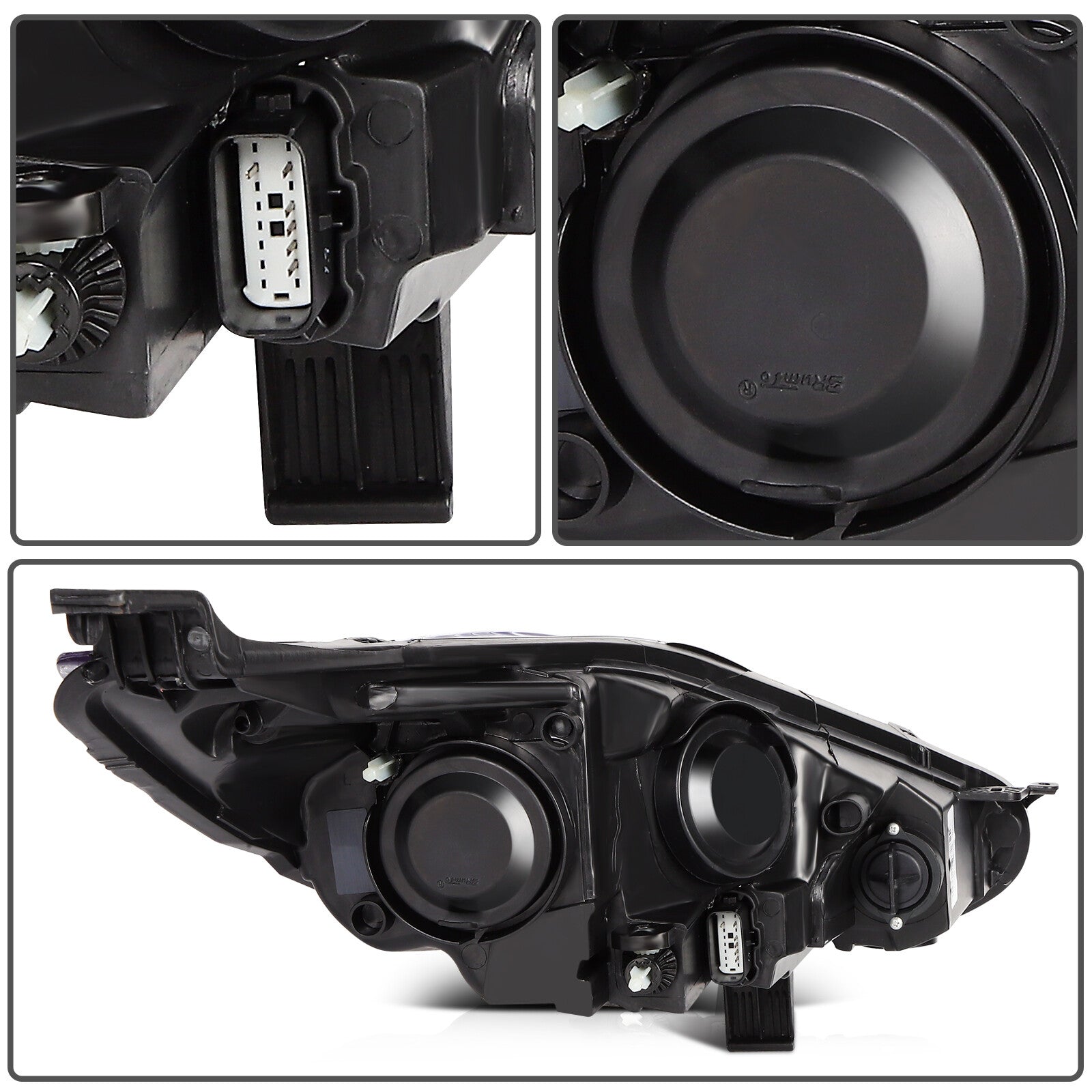 For Ford Fiesta 2018-2014 Black Housing Left+Right Side Headlights Assembly 6B93BC-57