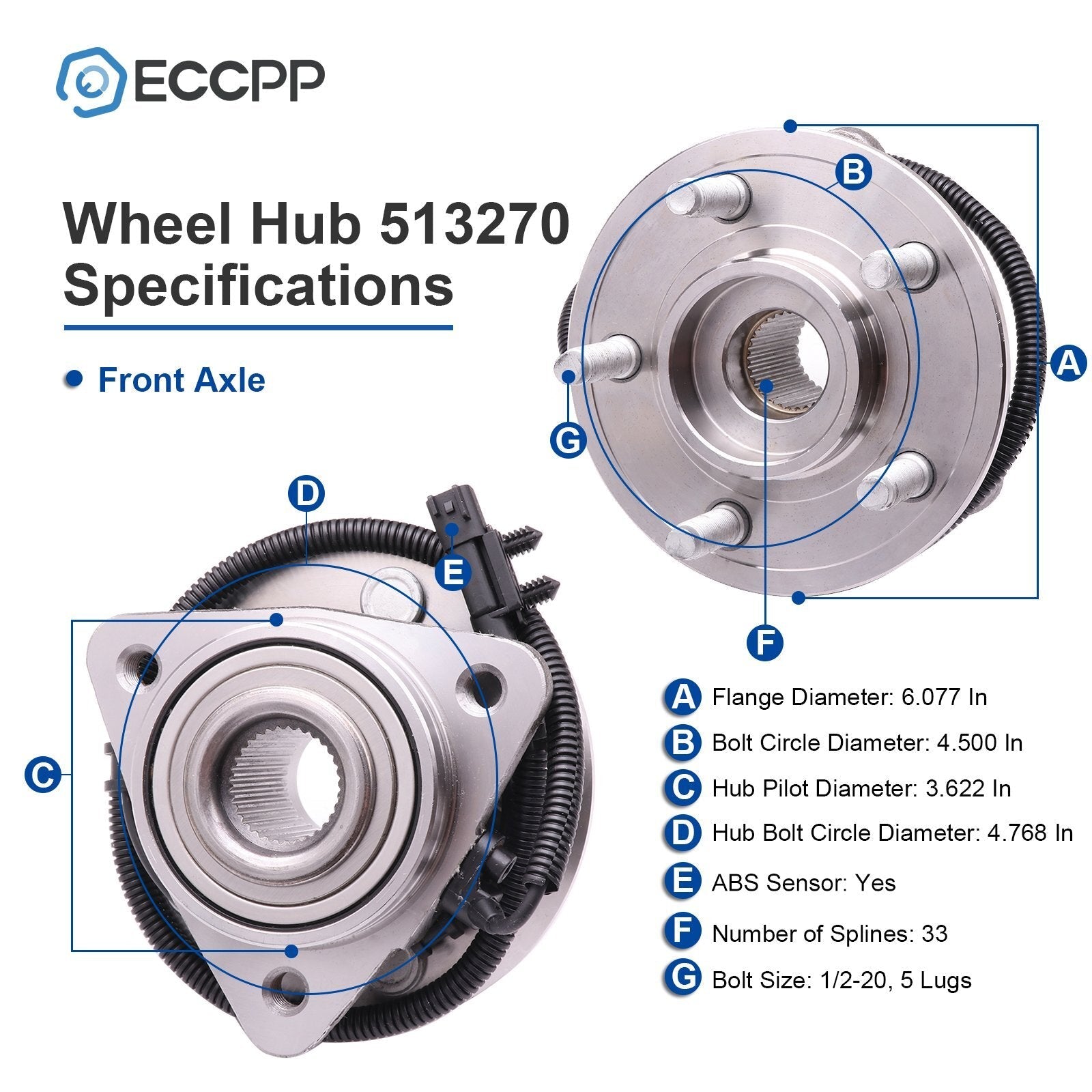 2Pcs Wheel Hub Bearings Front For 2008 2009-2011 Jeep Liberty Dodge Nitro W /ABS 6B93BC-57