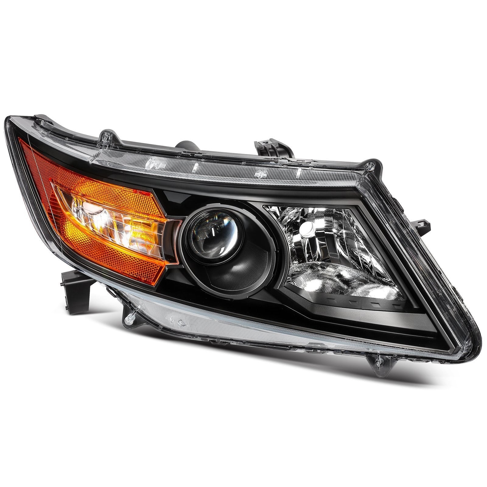 ECCPP Headlights Assembly For Honda Odyssey 3.5L 2011-2017 Pair Kit Black Amber 6B93BC-57