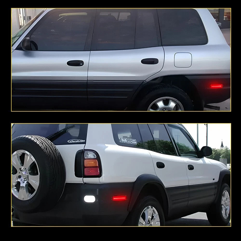 For 1996-00 Toyota RAV4 Red Rear Bumper LED Side Marker Lights Left Right 2x EOA 6B93BC-57