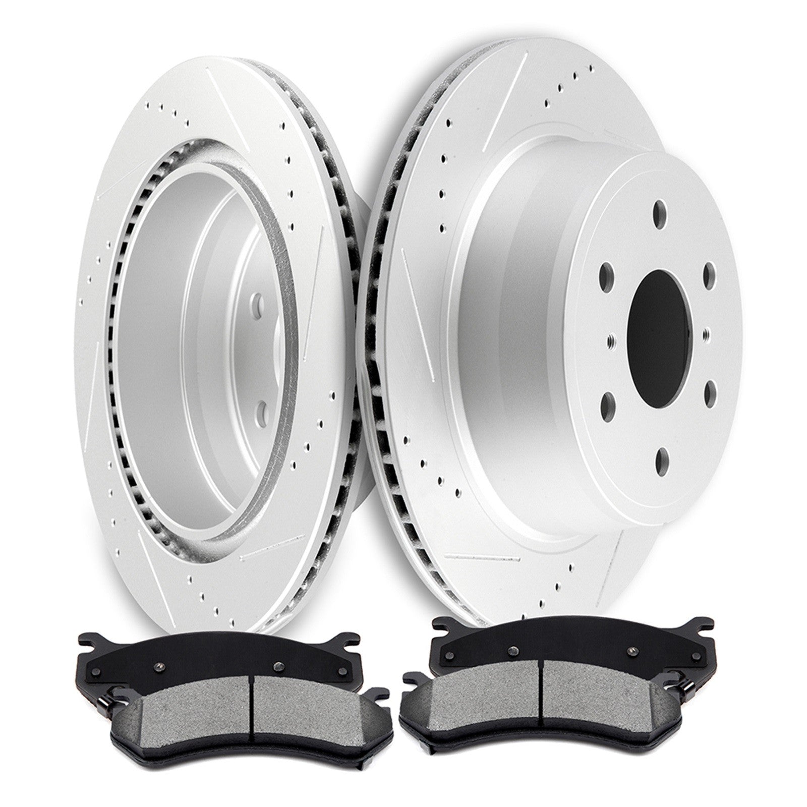 Rear Brake Rotors And Pads For Cadillac Escalade Chevrolet Silverado 1500 Tahoe 6B93BC-57
