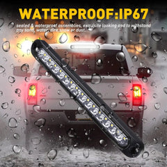 2x 10" White 15LED Truck Sealed Trailer Reverse Backup Bar Light Turn Tail Strip 6B93BC-57