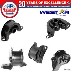 5PCS Motor & Trans Mount Set 93-97 Fits Honda Civic Del Sol 1.5/1.6L For Manual 6B93BC-57