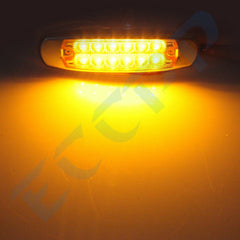 10x6.5" Led Cab/Side Turn Signal Marker Lights 12LED Yellow Stainless Rim Sealed KOEEP