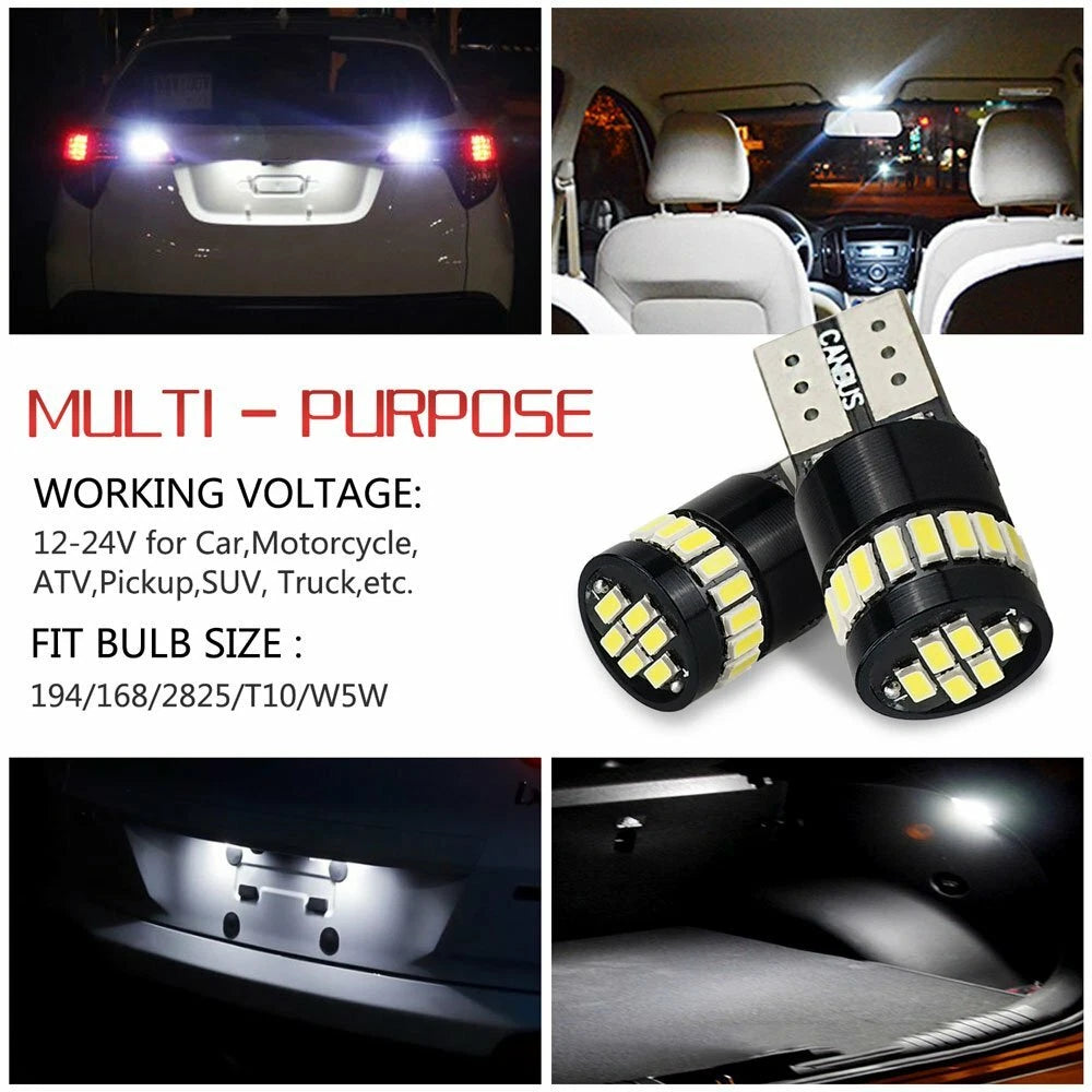 4X AUXITO T10 168 2825 194 LED License Plate Light Bulb 6000K Bright White EOA AUXITO