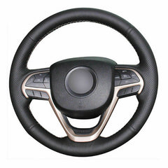 Top Leather Steering Wheel Hand-stitch on Wrap Cover For Jeep Grand Cherokee