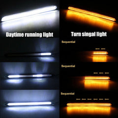 2x Sequential DRL LED Daytime Running Light Flowing Turn Signal Headlight Strip 6B93BC-57