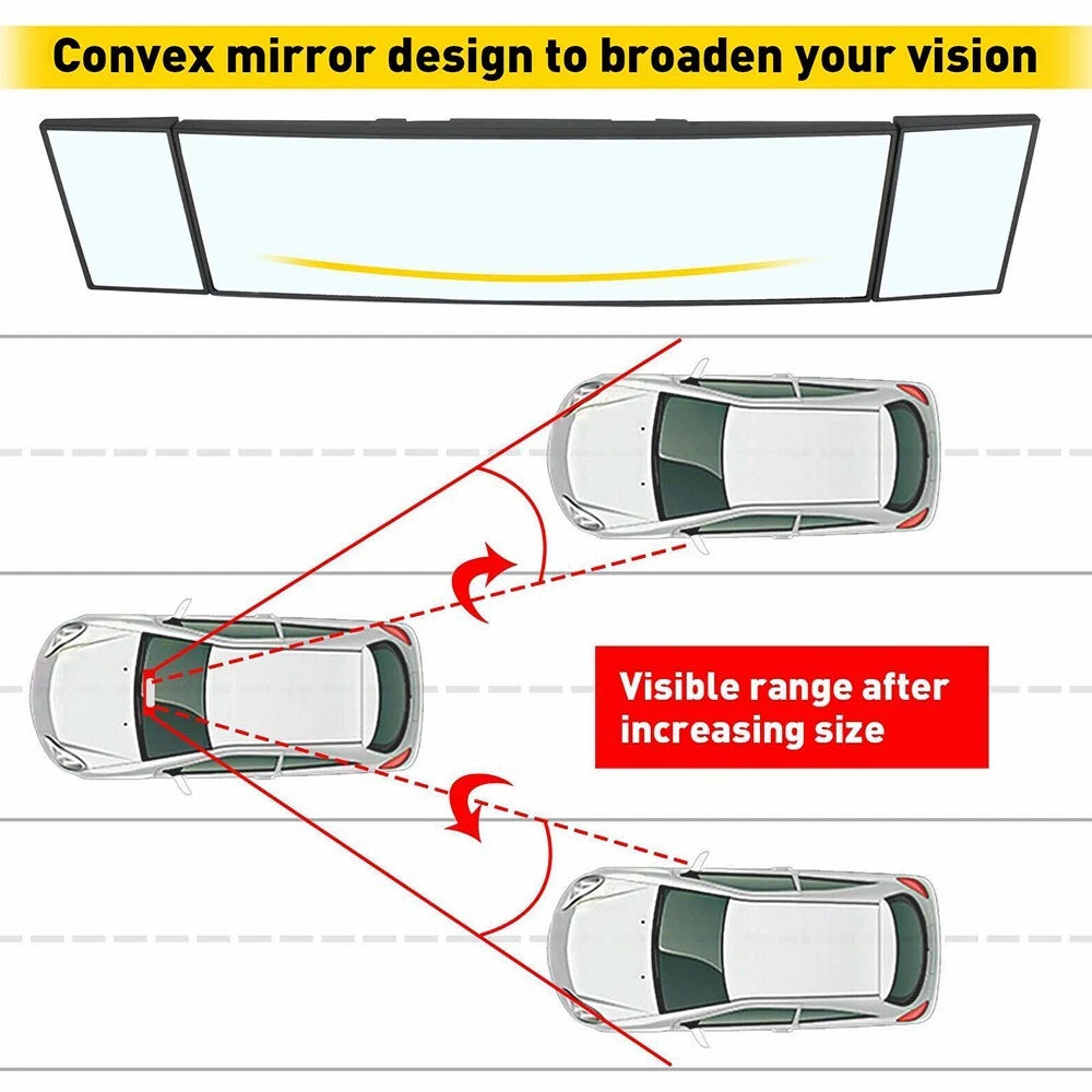 390M Extension Car Interior Rear Mirror View Rearview Wide Angle Blind Spot Long 6B93BC-57
