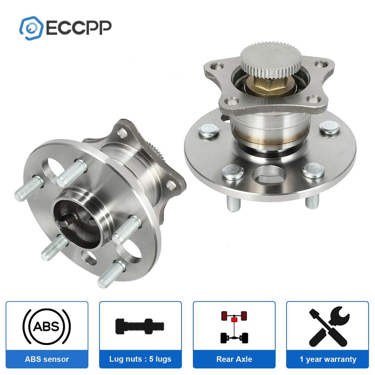 2 Pcs Wheel Hub Bearings Rear For Toyota Camry Avalon Solara Lexus ES300 W/ ABS 6B93BC-57