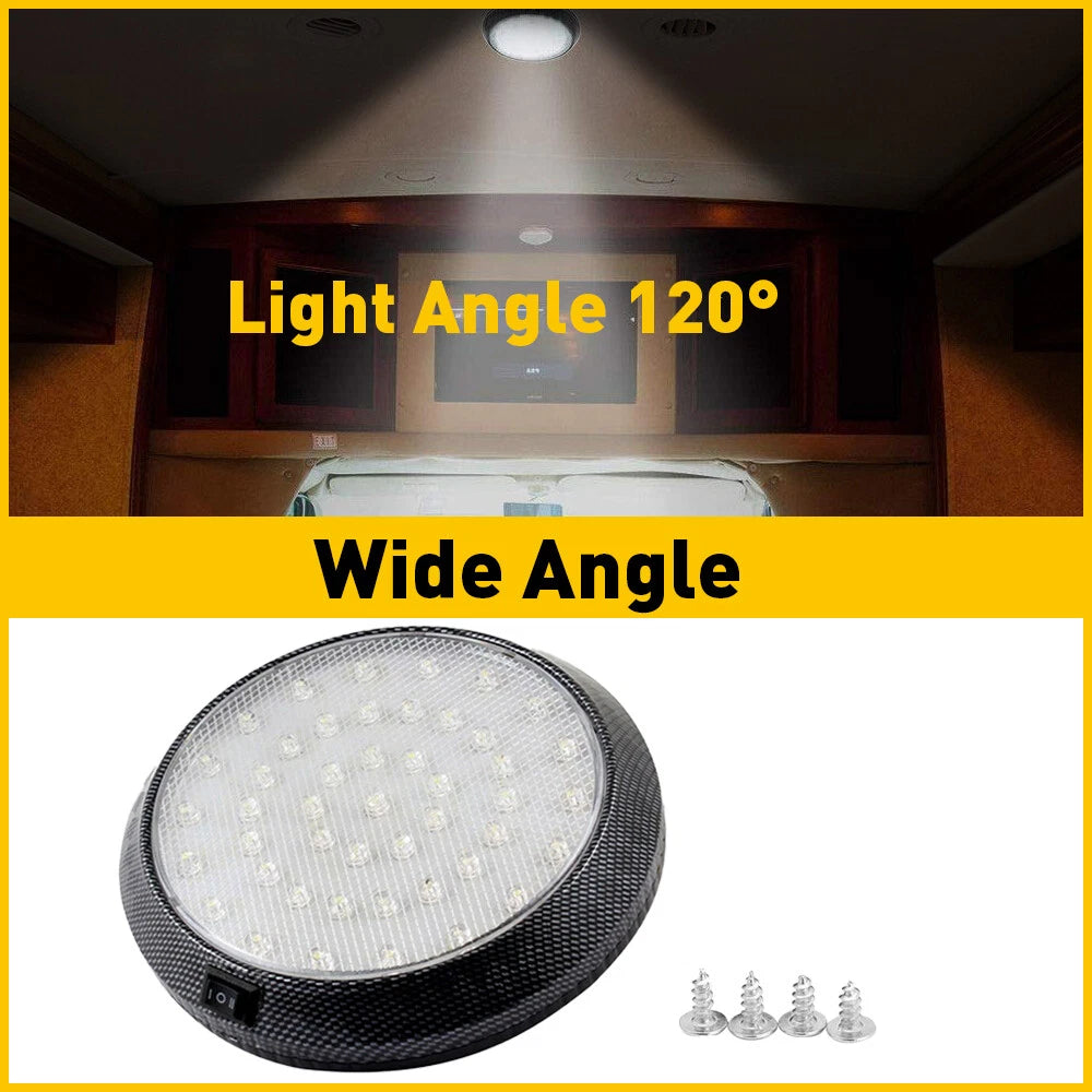 RV Interior LED Lights Switched Round Ceiling Light Fixture Camper Trailer EOA 6B93BC-57