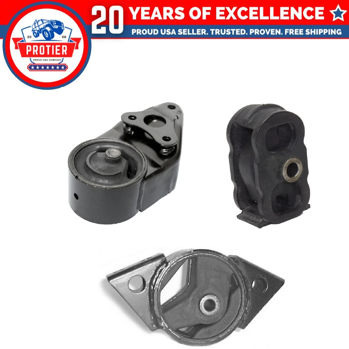 Motor & Trans Mount 3PCS Set for 91-96 Infiniti G20 2.0L for Manual Trans 6B93BC-57
