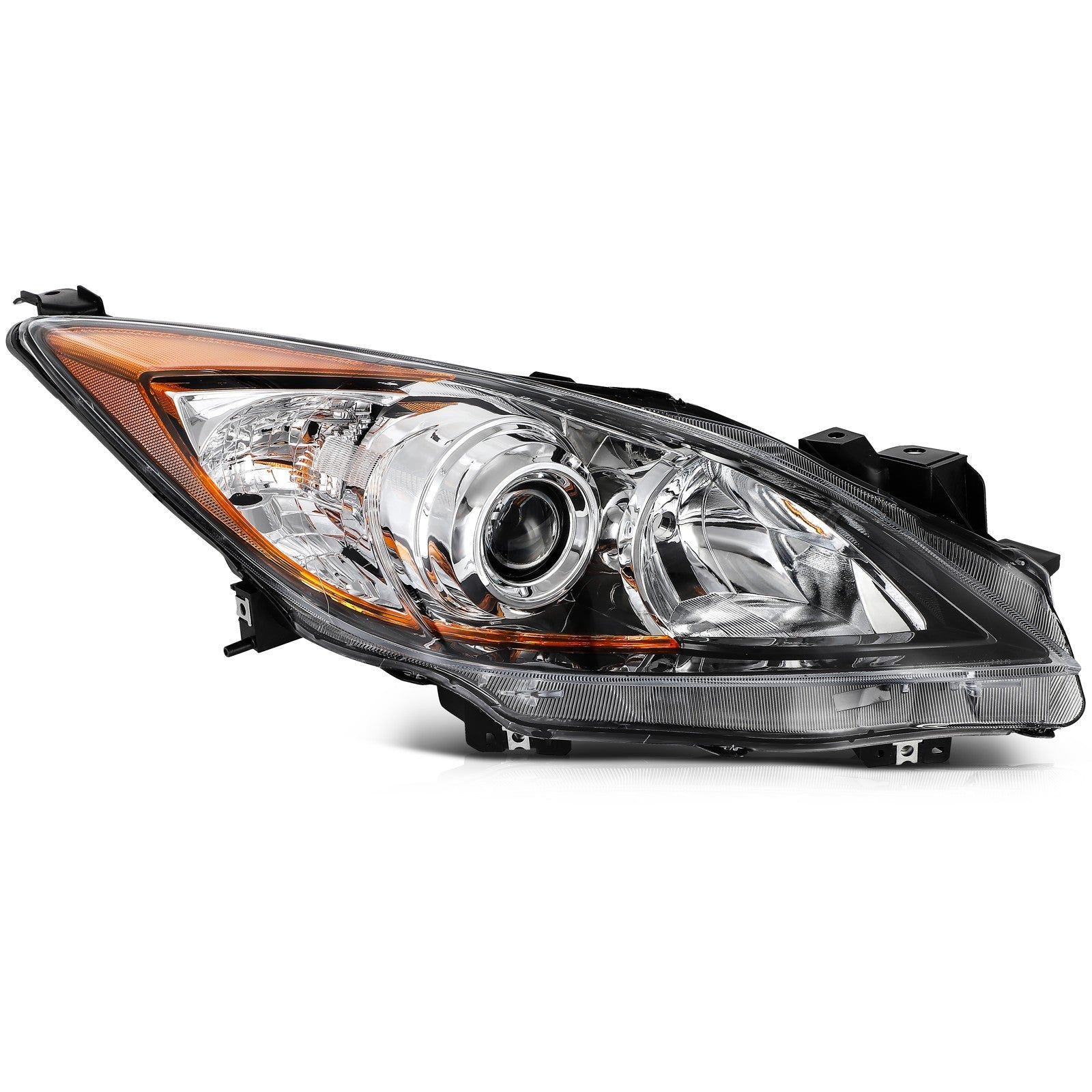 ECCPP Headlights Assembly For Mazda 3 Sport 2.0L 2.5L 2010-2013 Pair Black Amber 6B93BC-57