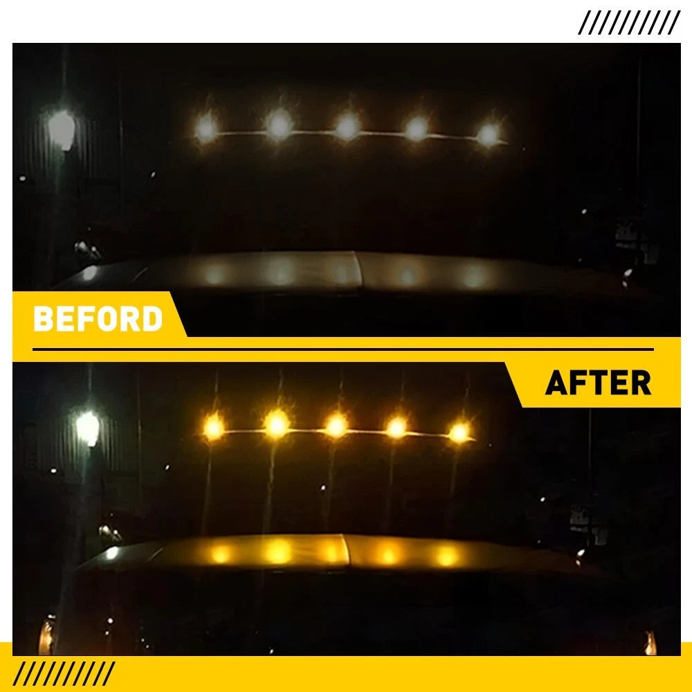 5X Led Top Cab Marker Roof lights Amber For 2003-2018 Dodge Ram 1500 2500 3500 A 6B93BC-57
