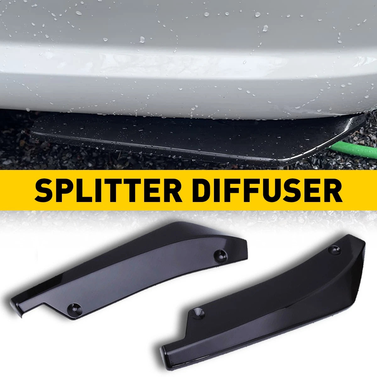 For Subaru WRX STI Spats Rear Splitter Bumper Lip Diffuser Canards Spoiler Black 6B93BC-57