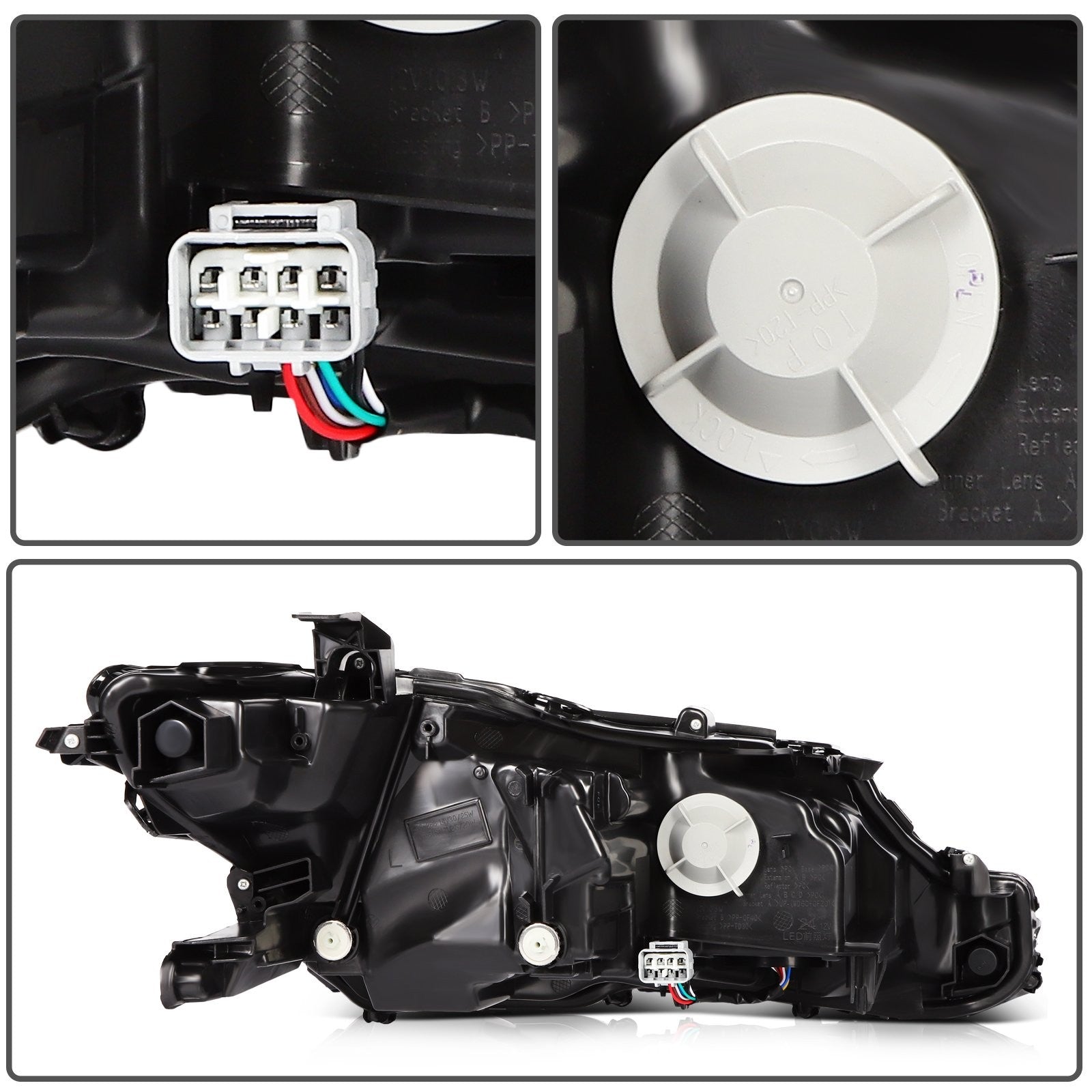 Pair LED Headlights Assembly For 2018-2024 Camry XSE XLE 2.5L 3.5L Black Amber 6B93BC-57