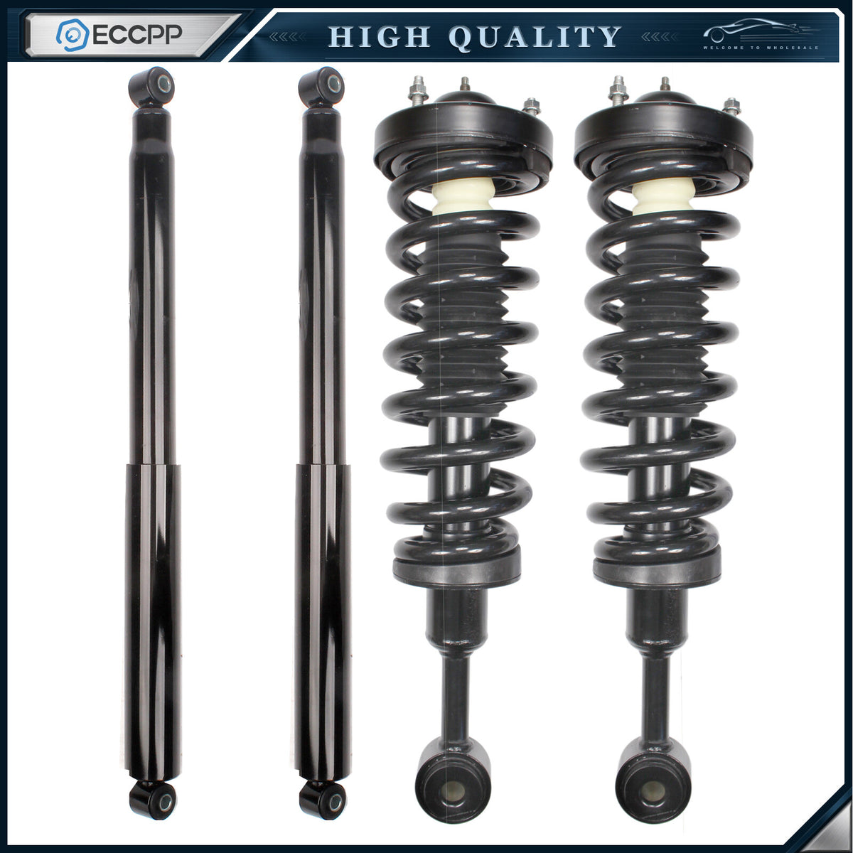Front Struts & Rear Shocks For Ford F-150 2004-2008 with Coil Spring & Mount Set