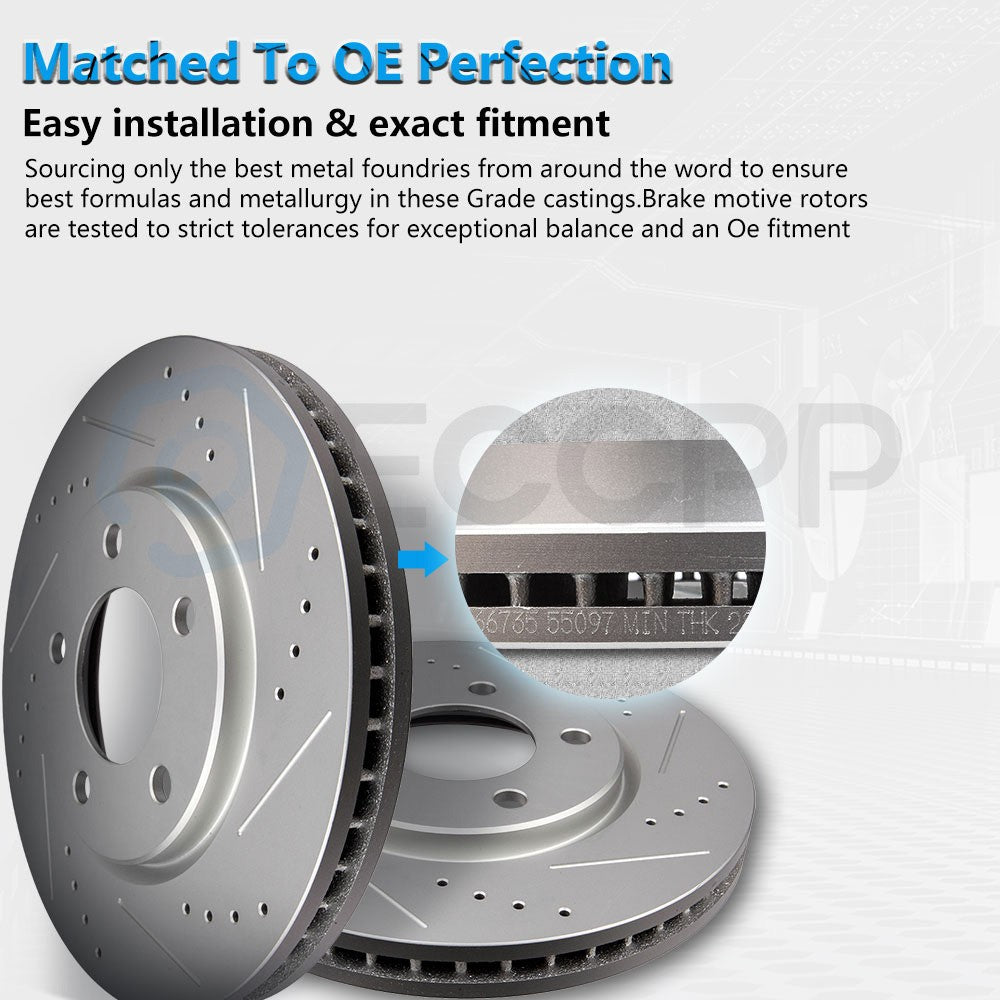 2 Front Brake Rotors For Nissan Altima 2.5L 3.5L 2007-2013 6B93BC-57