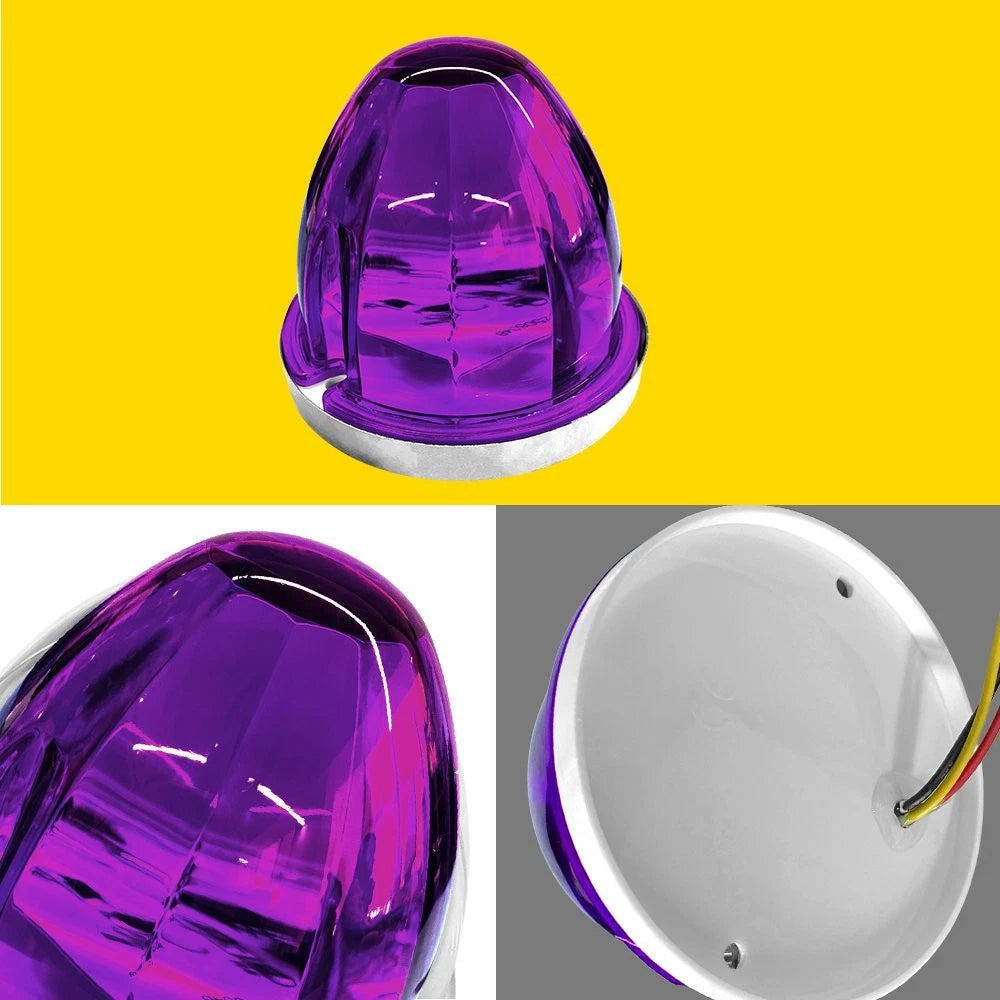 2x Purple LED Watermelon Marker Light Chrome Housings Waterproof Sealed 12-24V A 6B93BC-57