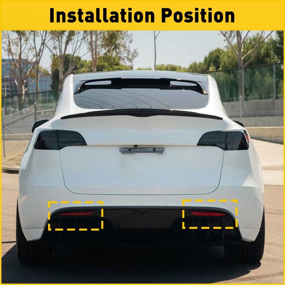 For Tesla Model Y 2022 2021 2020 Tail Rear Bumper Reflector Red Pair LH RH EOA 6B93BC-57