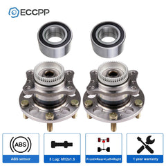 4X Front & Rear Wheel Hub Bearings FWD For Hyundai Elantra Veloster Kia Forte 6B93BC-57
