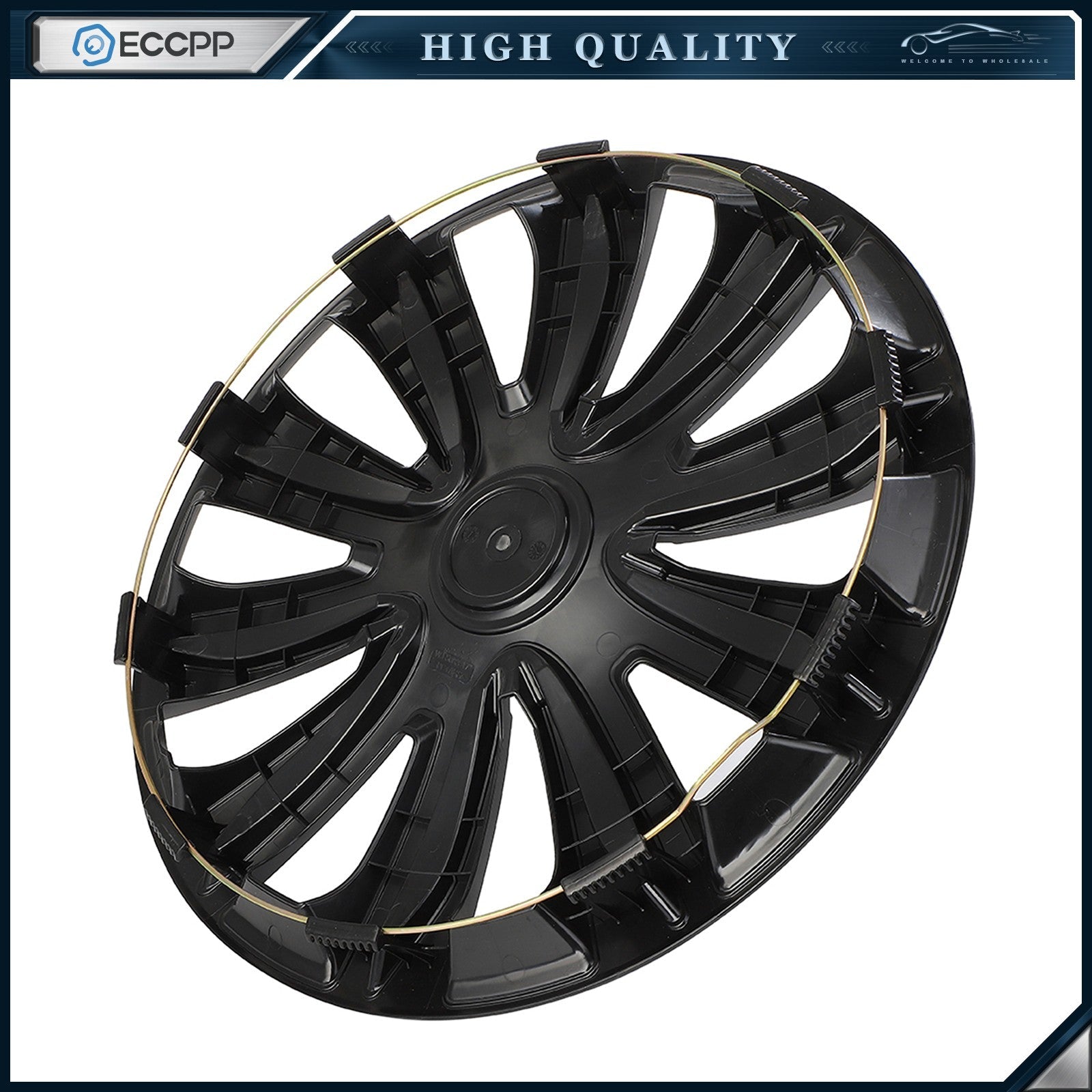 ECCPP 4 Pcs Wheel Covers Kit Black For R17 Tire Snap On Wheel Hub Caps 17 inch ECCPP