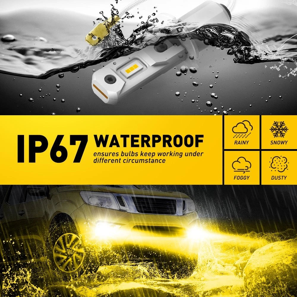 AUXITO H3 Fog Light Bulbs 3000K Yellow Golden LED Conversion kit Bright GF EOA AUXITO
