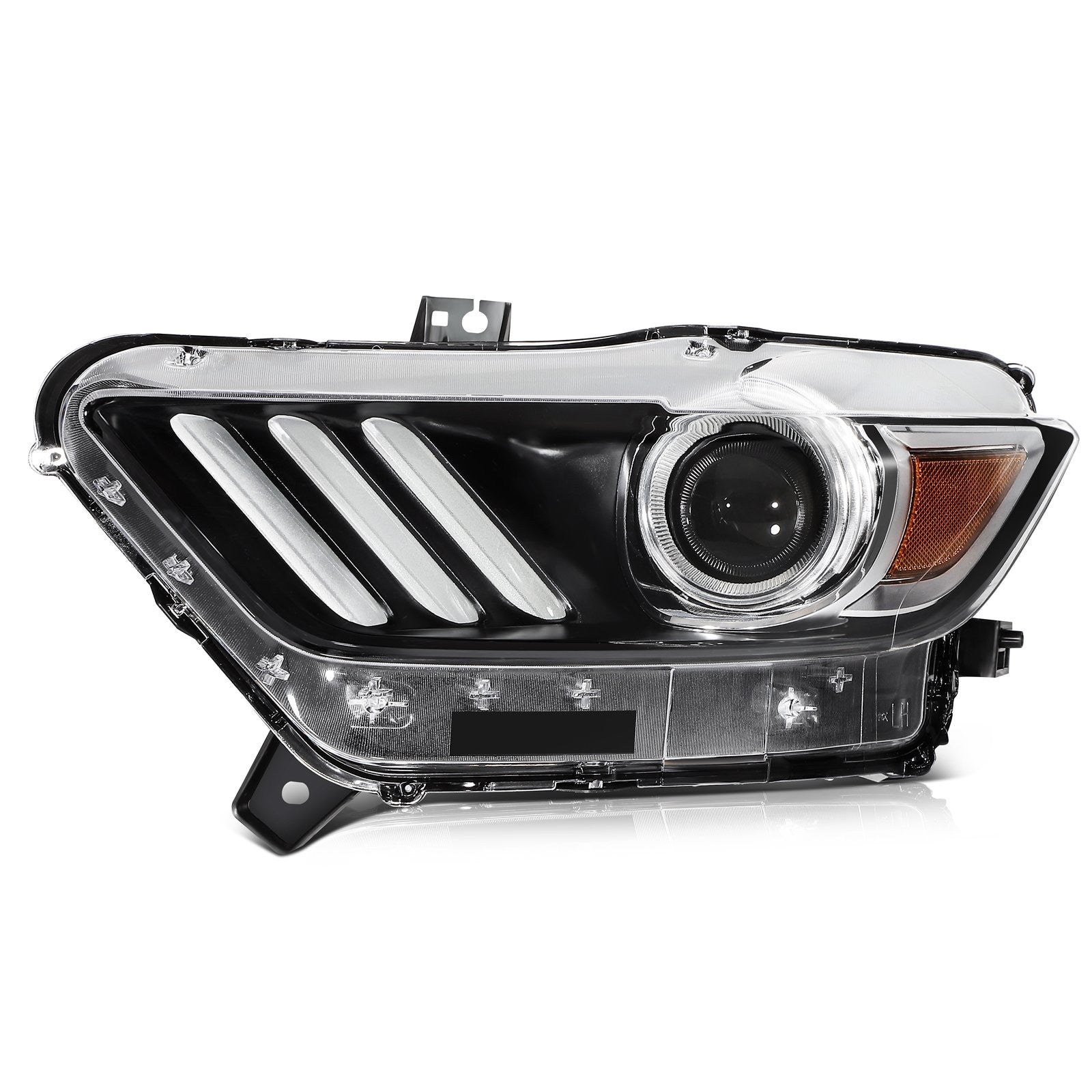 Driver Left Side HID Headlight Assembly For 2015-2017 Ford Mustang Black Amber 6B93BC-57