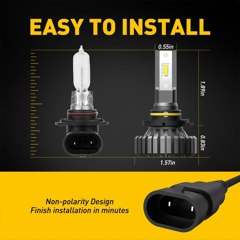 2X AUXITO 9006 HB4 Headlight Bulb Low Beam 20000LM LED Super White Kit HID B3 EA AUXITO