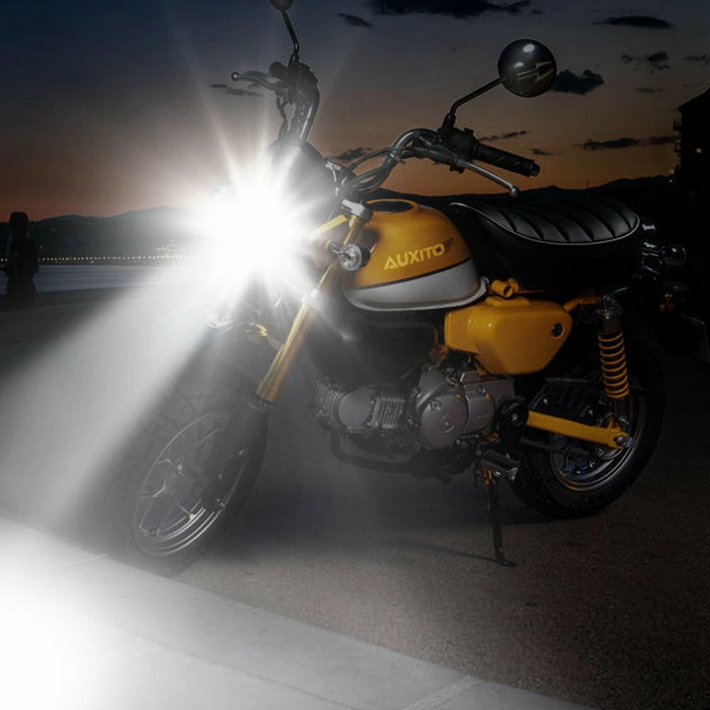 2X AUXITO H4 LED Bulb White Hi/Low Beam Motorcycle Headlight 6000K High Power EA AUXITO