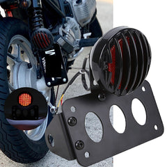 Side Mount License Plate Bracket Holder & Tail Light For Harley Honda Kawasaki