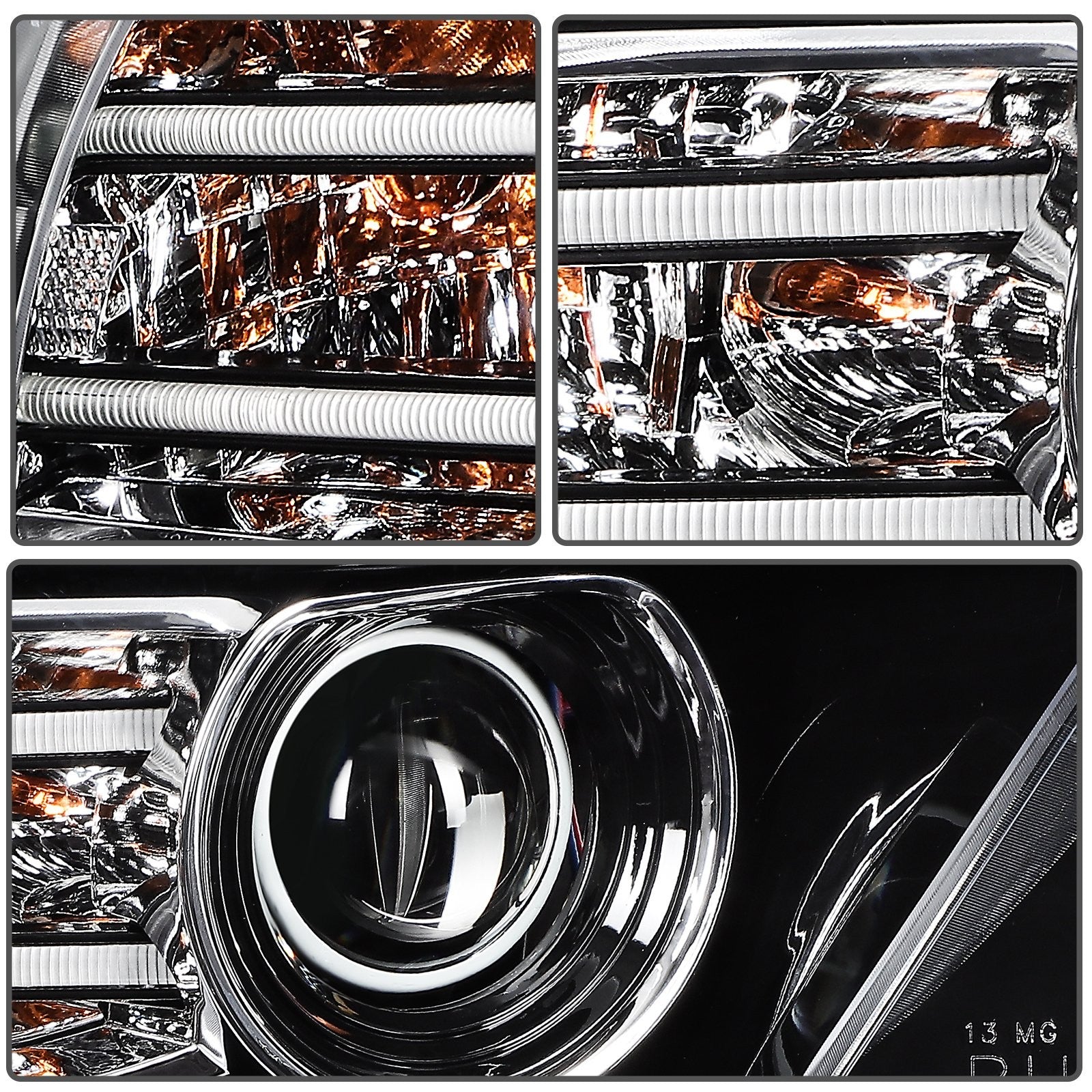 Left Side Headlight Assembly For 2013-2014 Ford Mustang 3.7L 5.0L 5.8L Black 6B93BC-57