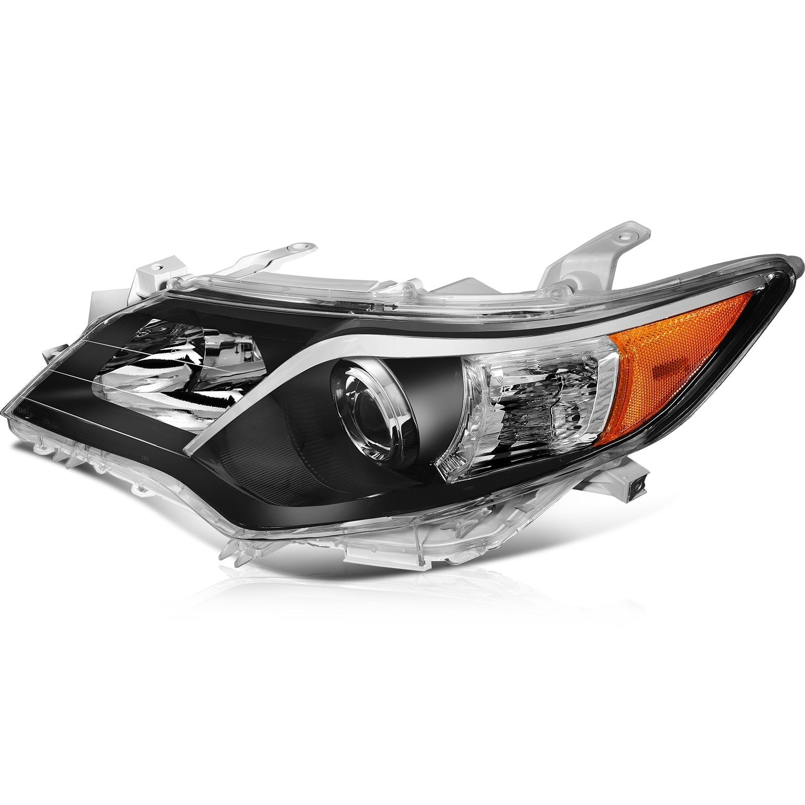 ECCPP Headlights Assembly For Toyota Camry 2.5L 3.5L 2012-2014 Pair Black Amber 6B93BC-57