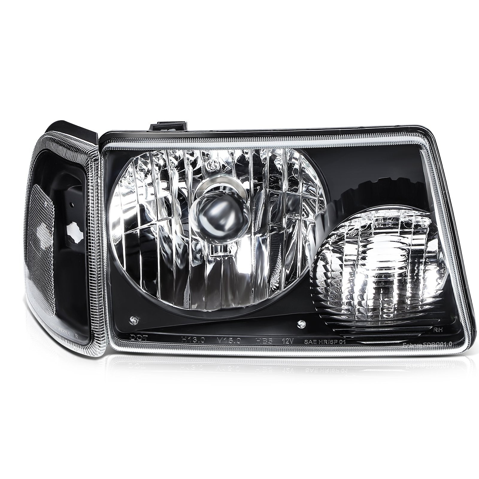 Pair Kit Halogon Black Headlights Assembly For 2001-2011 Ford Ranger Black 6B93BC-57