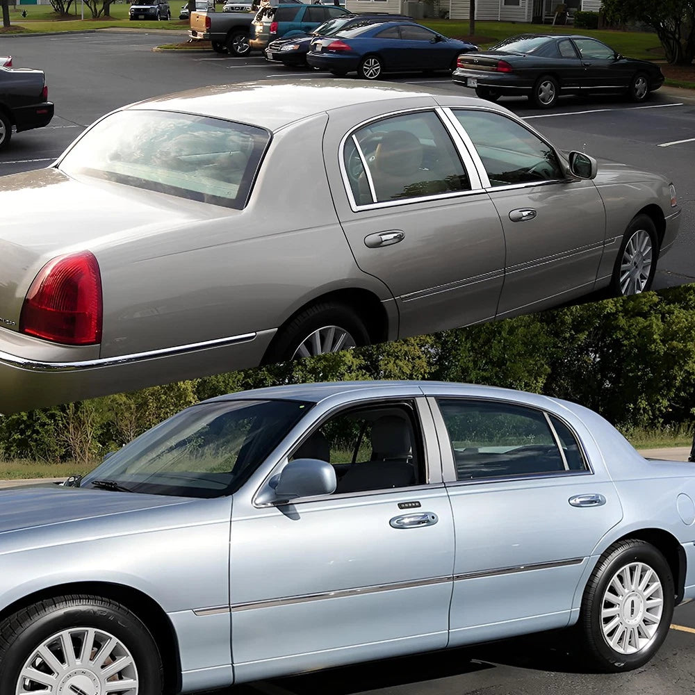 6pcs Chrome Pillar Posts Door Side Trim Cover Fit For Lincoln Town Car 1998-2011 6B93BC-57