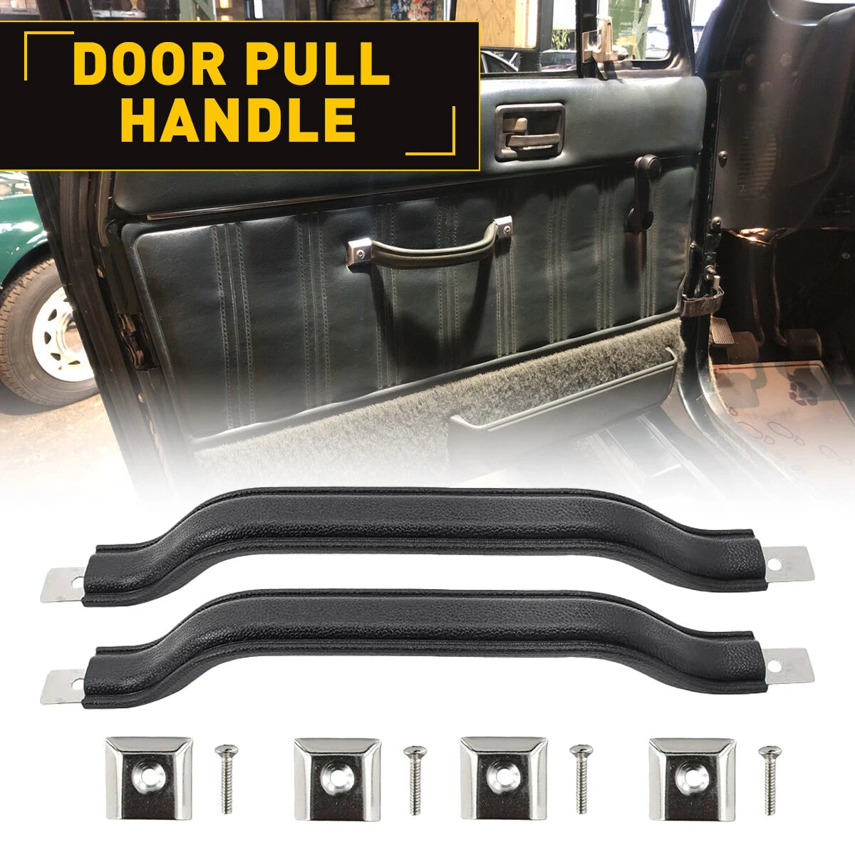 2pc Automotive Interior Door Handle Pull Fit for Jeep CJ5 CJ7 Wrangler 55009801K 6B93BC-57