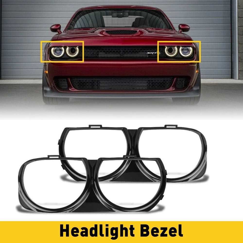 Front Headlight Lamp Bezel Trim Left & Right for 2015-20 Dodge Challenger US EOA 6B93BC-57